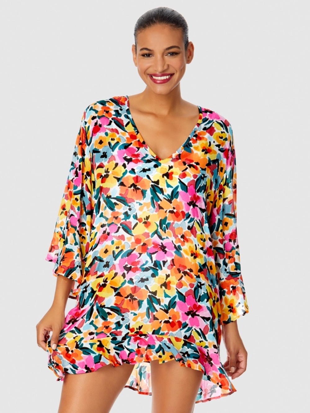 Ruffle up your resort look with this tunic cover-up from Anne Cole.
